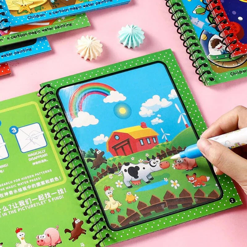 Reusable Magic Water Painting Book + Doodle pen (Set Of 2)